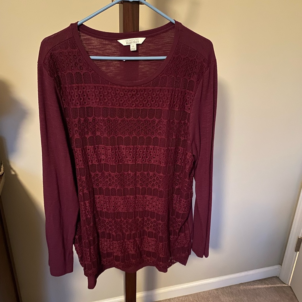 Purple lace long sleeve shirt size XXL